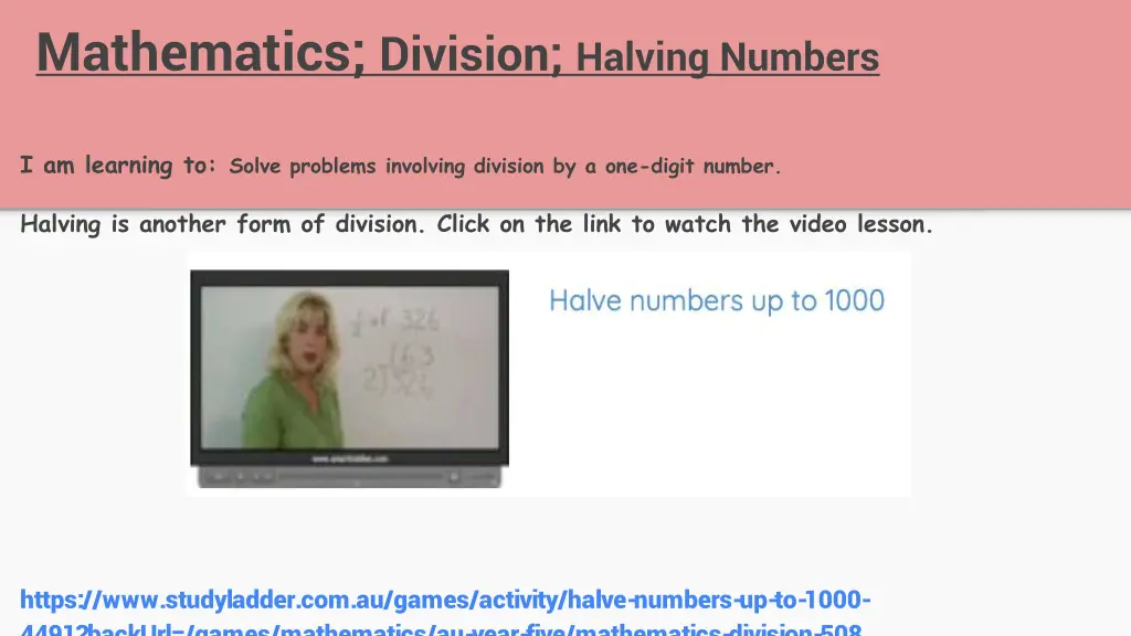 mathematics division halving numbers