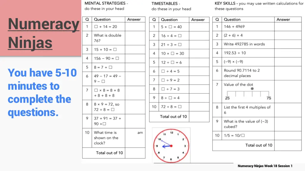 numeracy ninjas