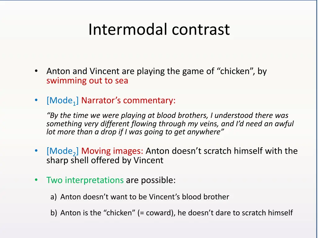 intermodal contrast