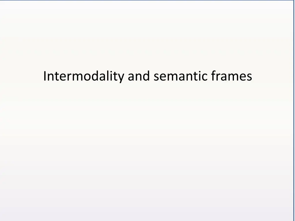 intermodality and semantic frames