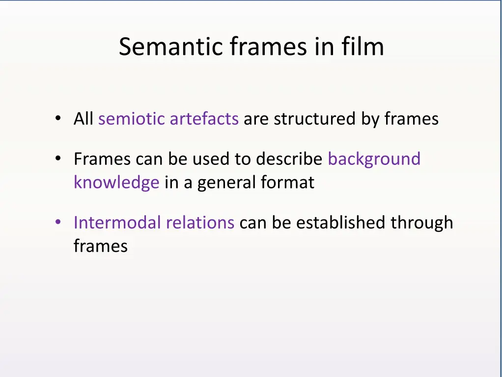 semantic frames in film