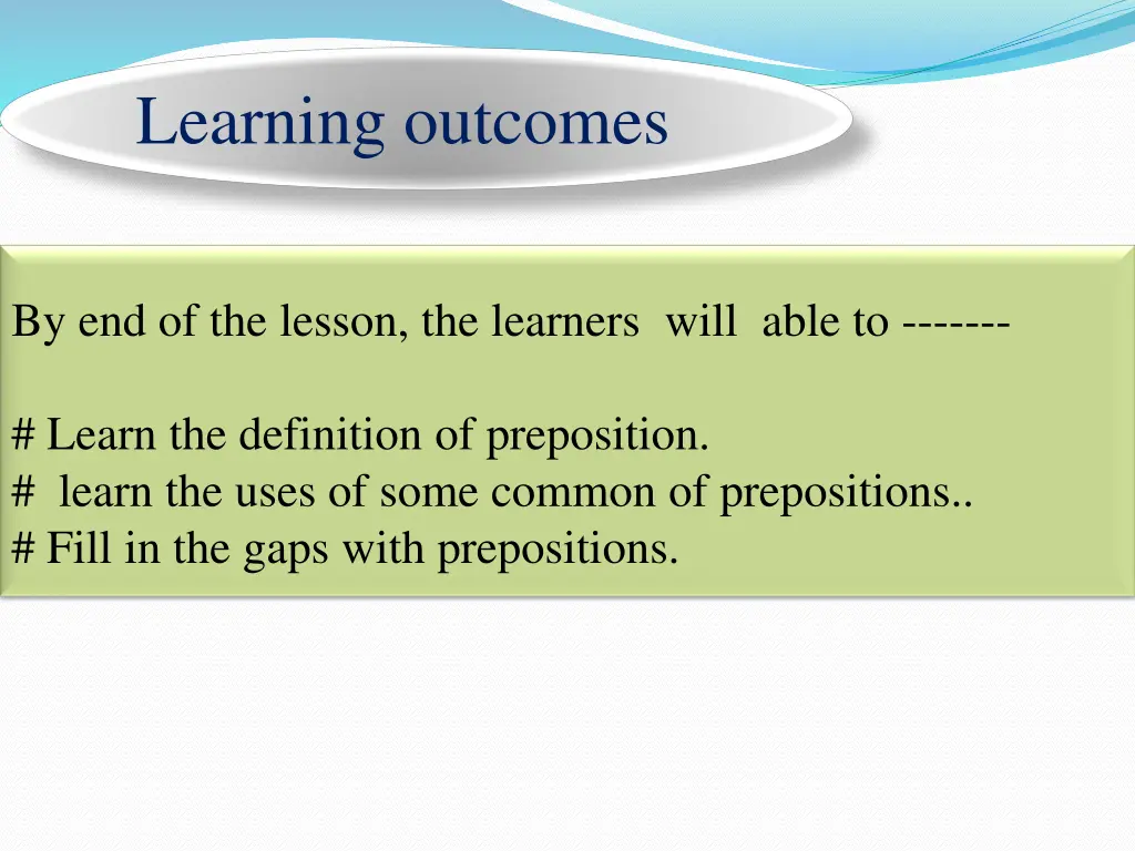 learning outcomes