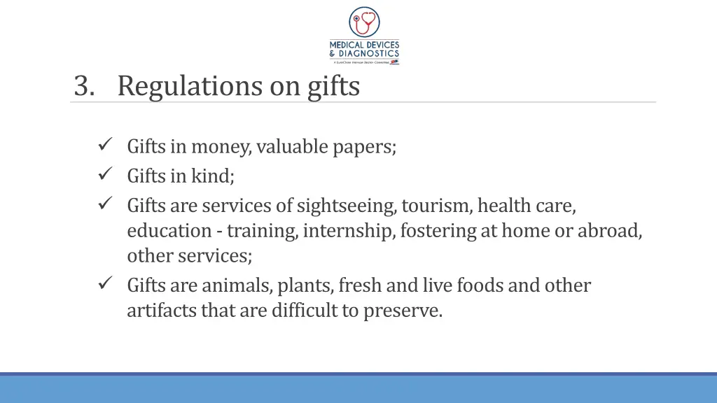 3 regulations on gifts