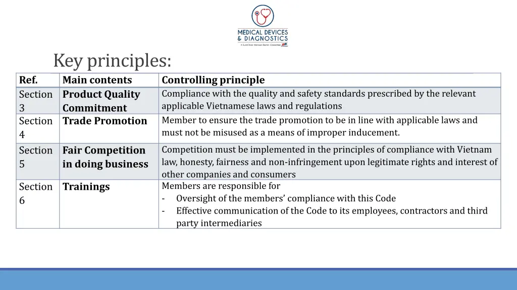 key principles main contents section 3 commitment