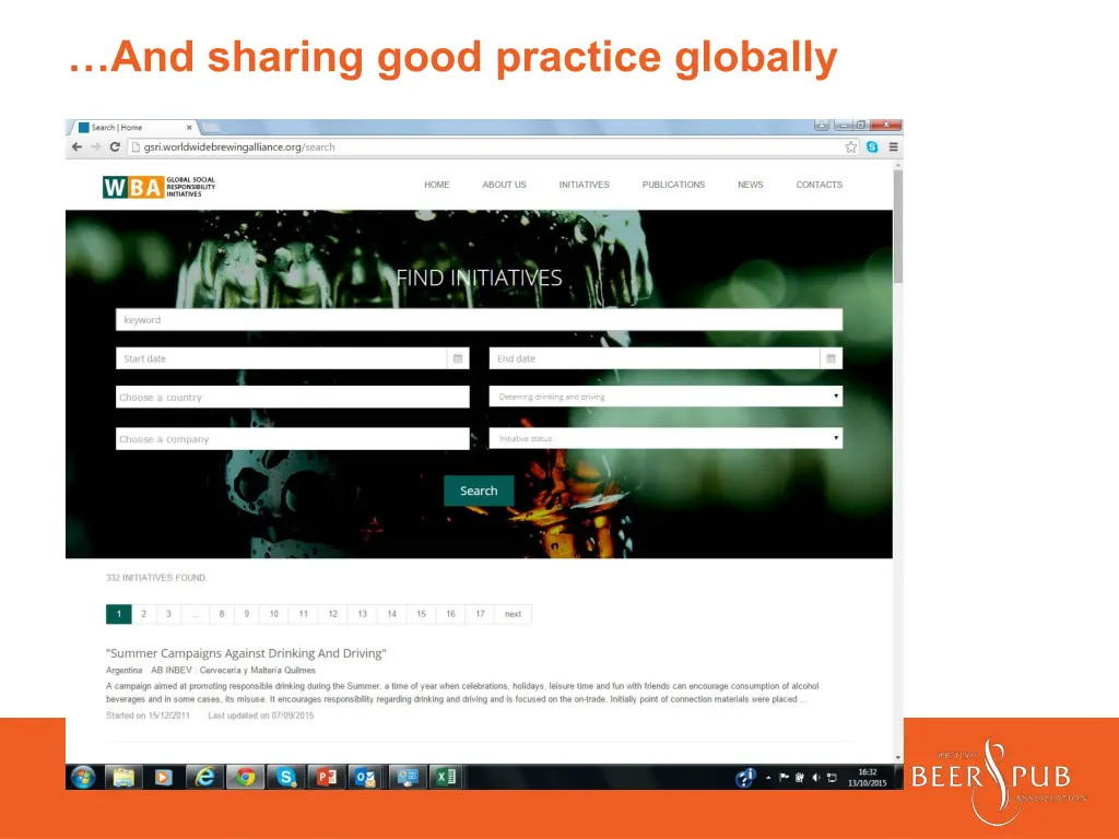 and sharing good practice globally