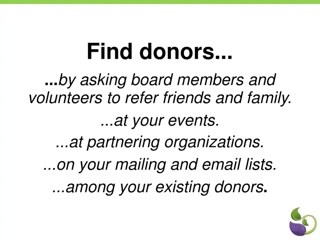 find donors by asking board members