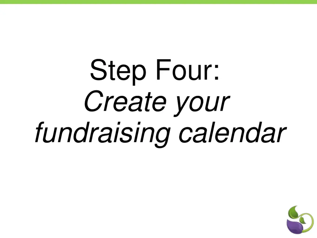 step four create your fundraising calendar