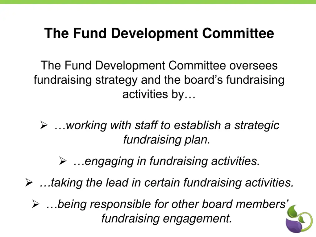 the fund development committee