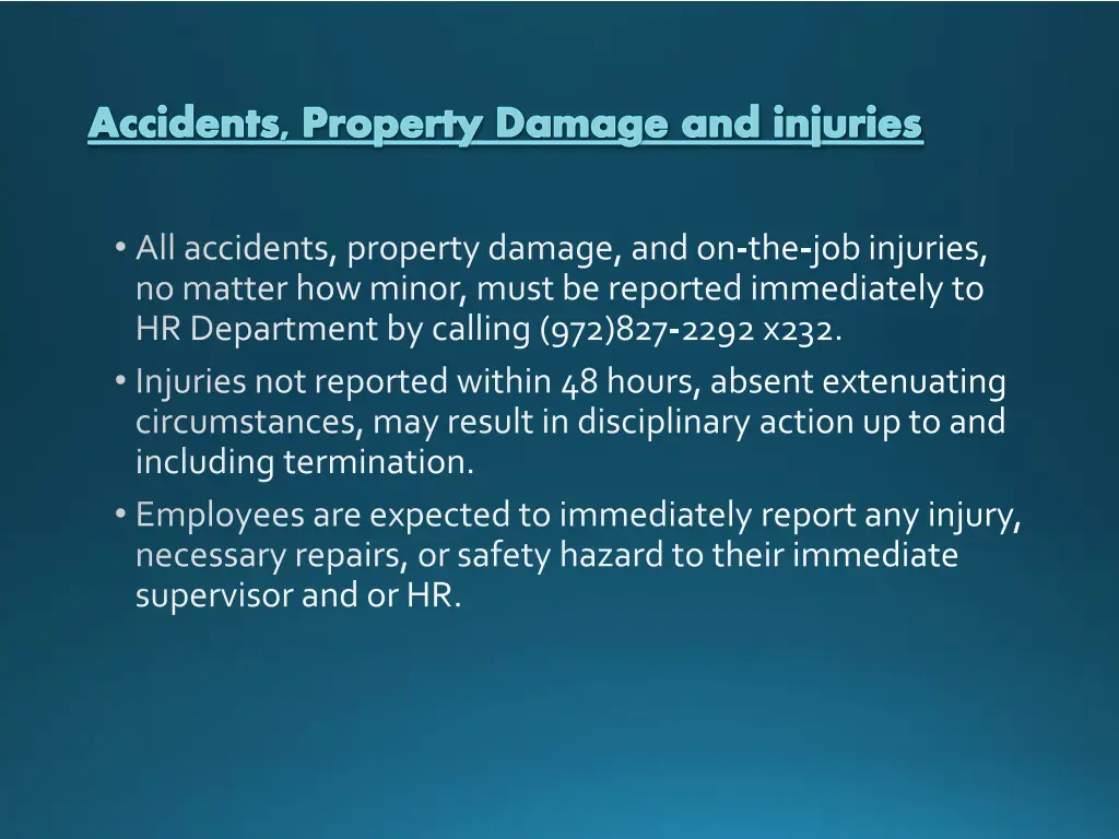 accidents property damage and injuries