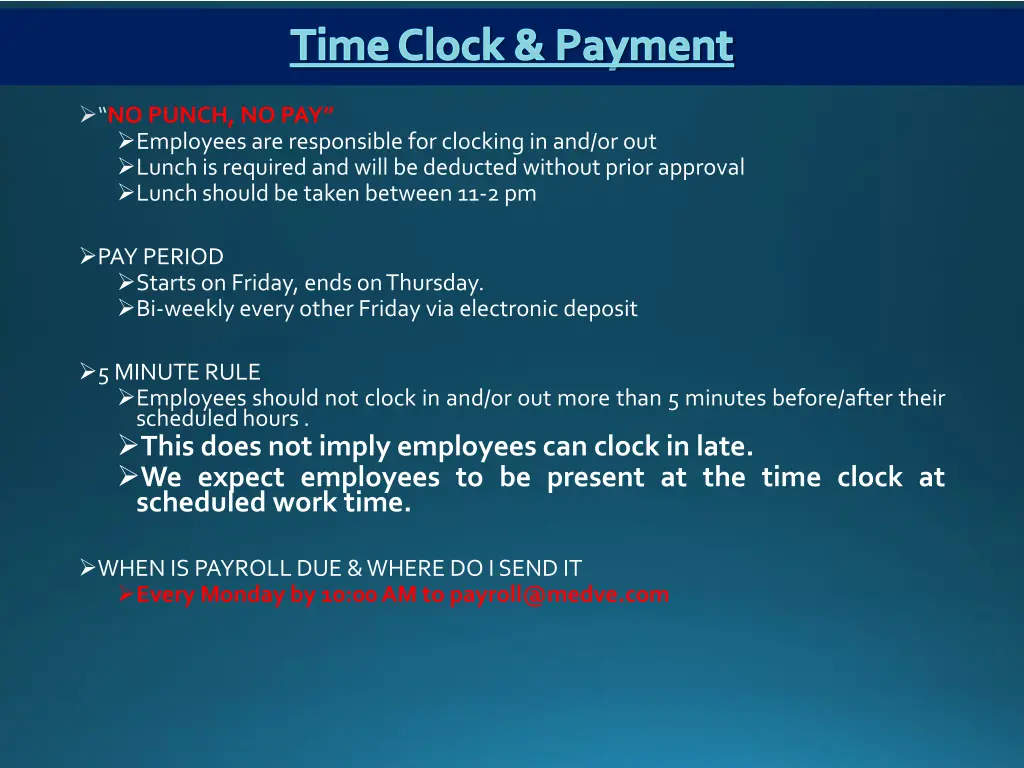 time clock payment