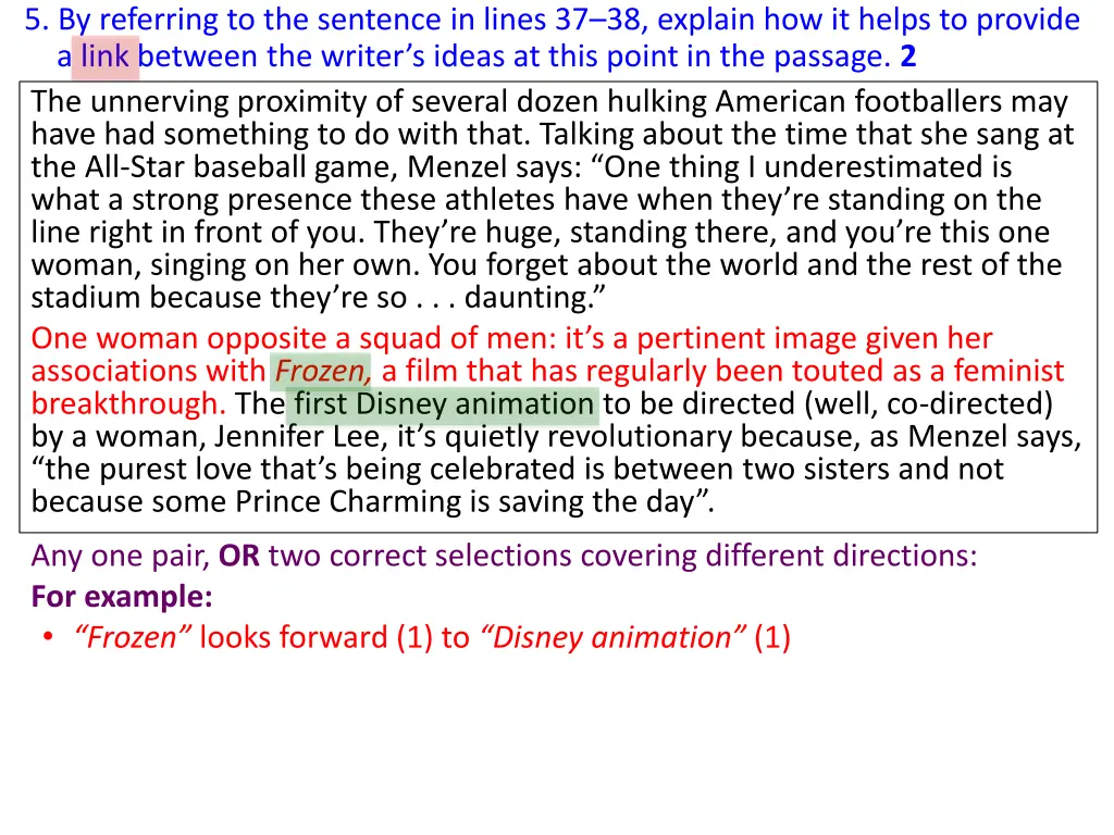 5 by referring to the sentence in lines 2