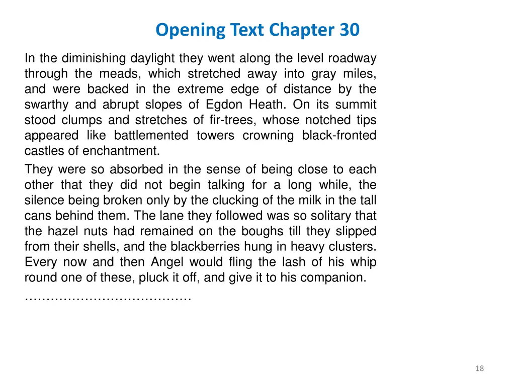 opening text chapter 30