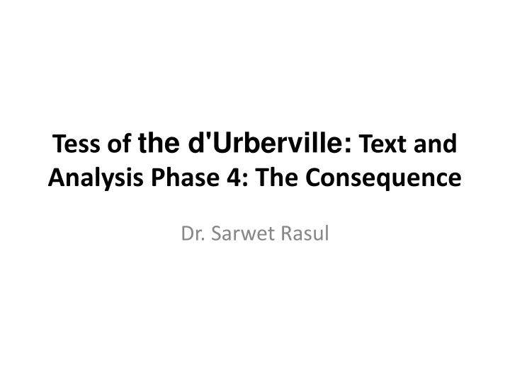 tess of the d urberville text and analysis phase