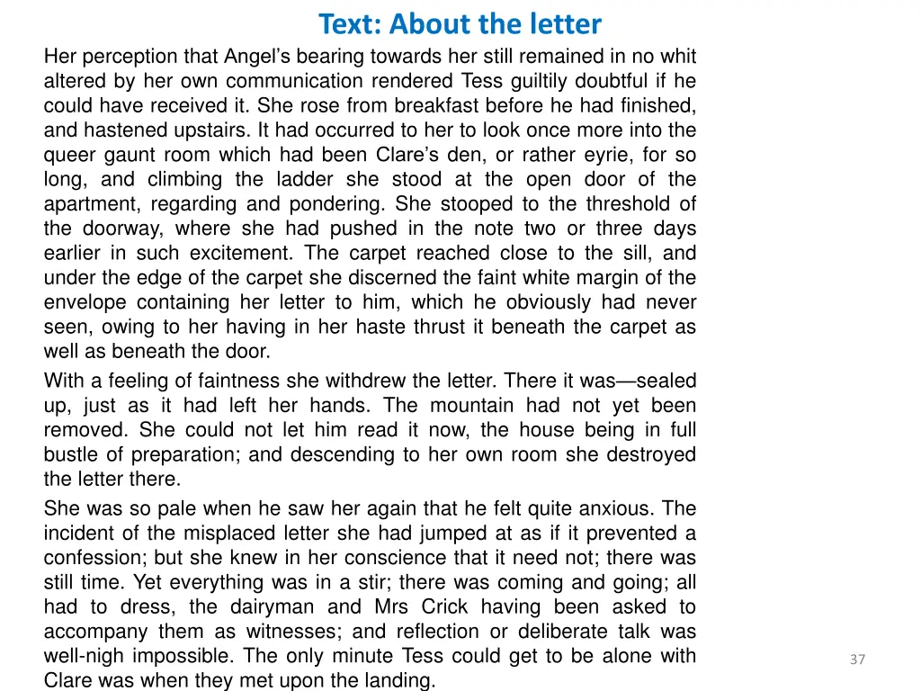 text about the letter