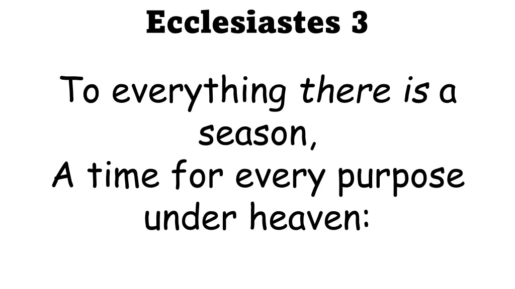 ecclesiastes 3