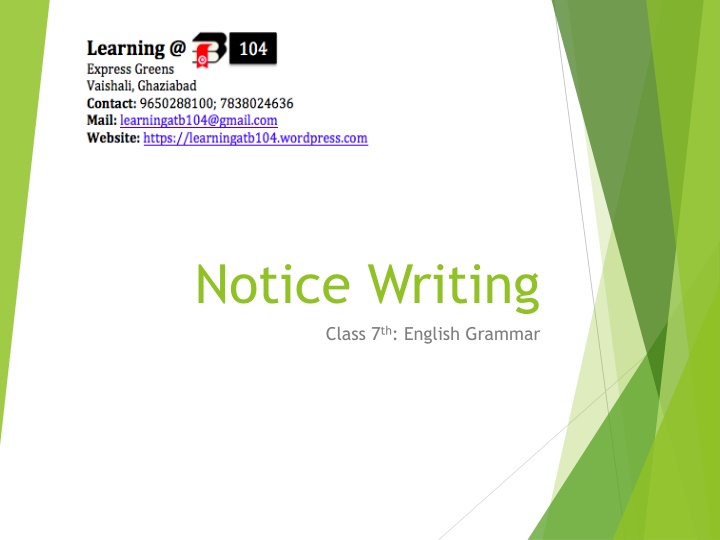 notice writing class 7 th english grammar