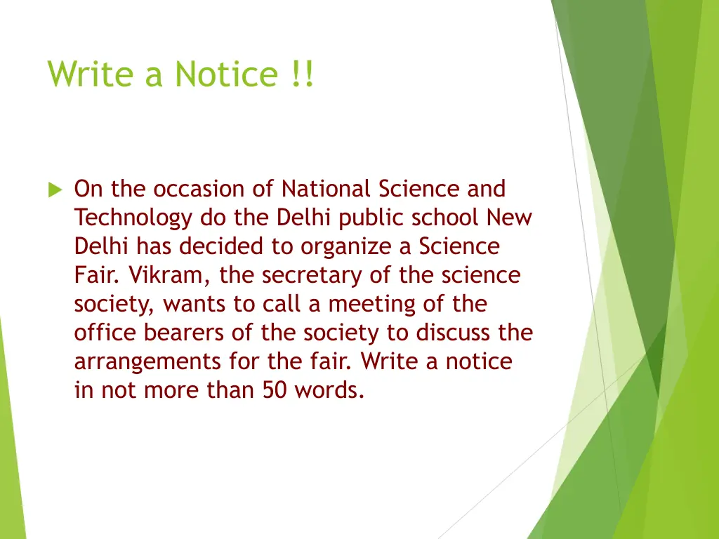 write a notice