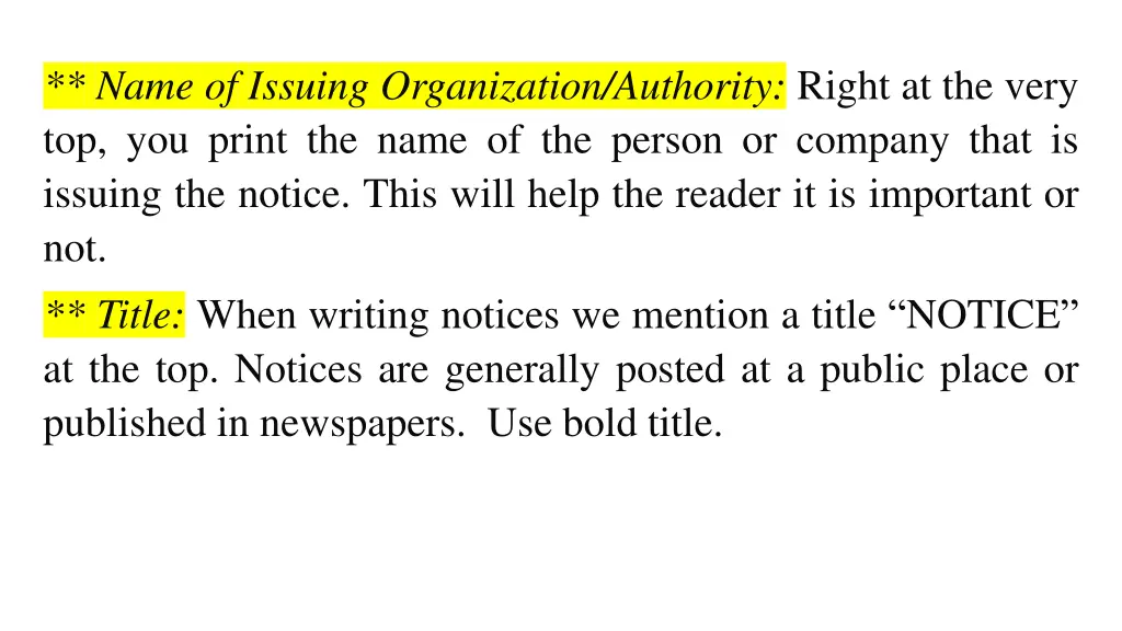 name of issuing organization authority right