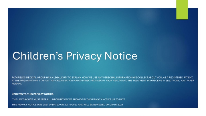 children s privacy notice