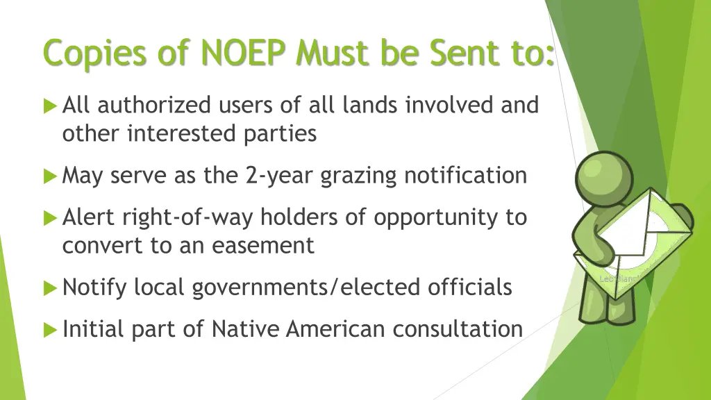 copies of noep must be sent to 1