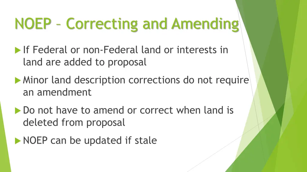 noep correcting and amending