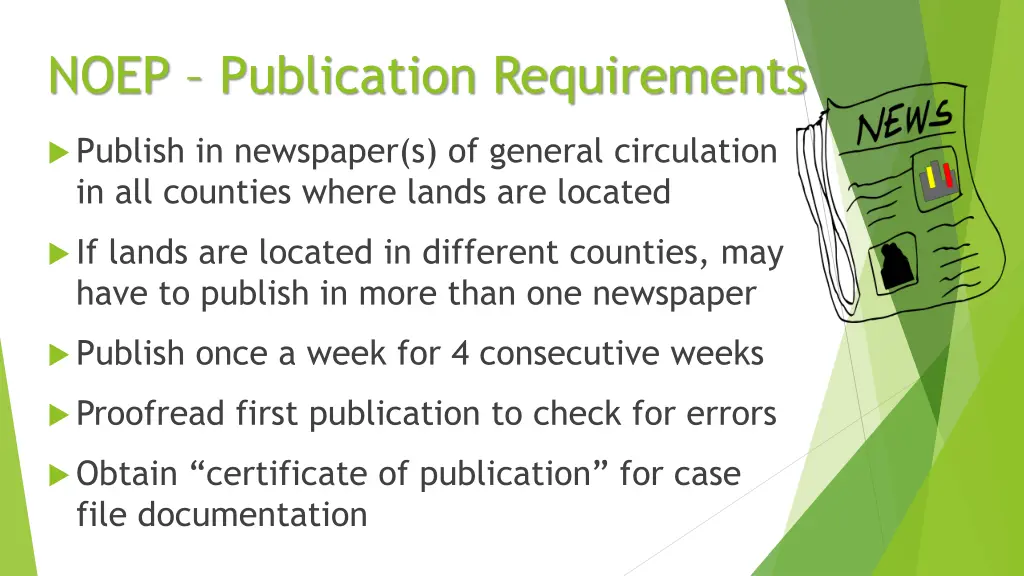 noep publication requirements