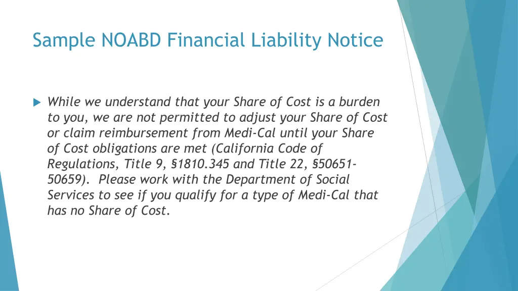 sample noabd financial liability notice