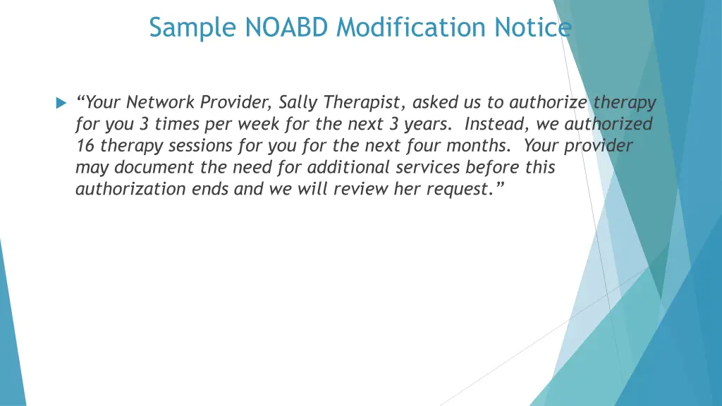 sample noabd modification notice