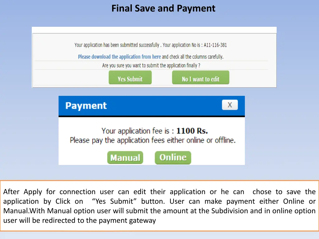 final save and payment