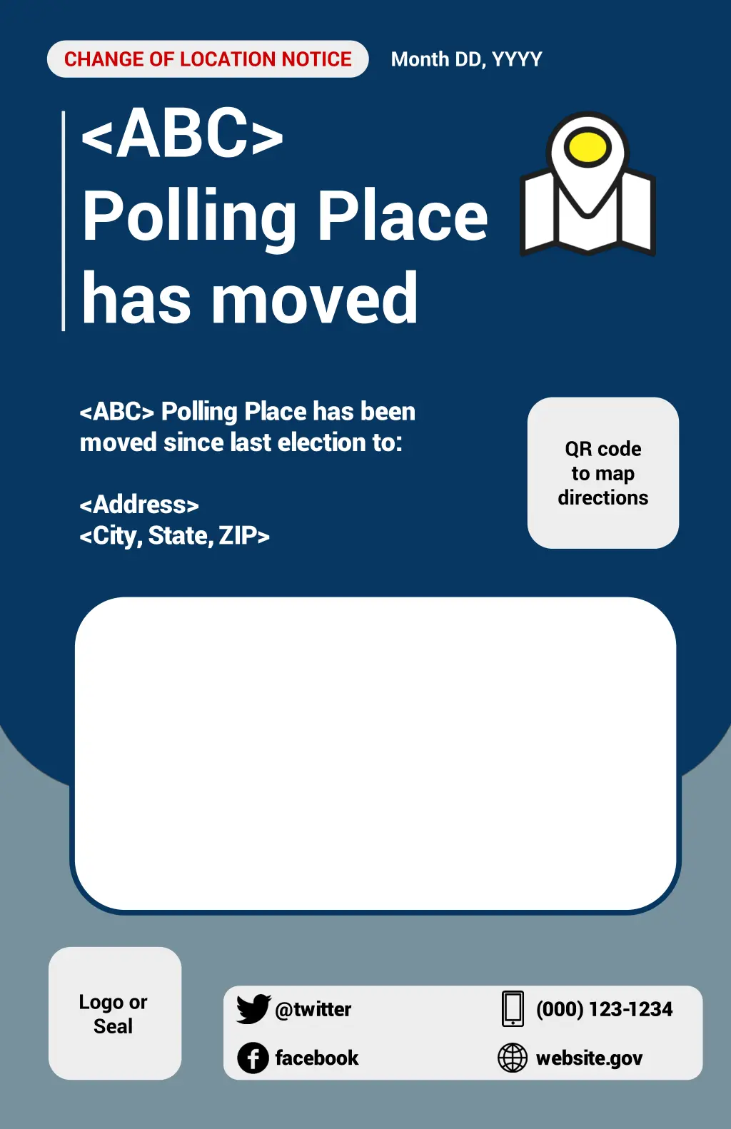 change of location notice abc polling place