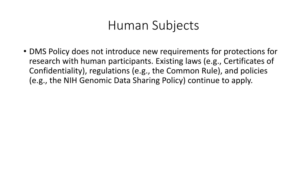 human subjects