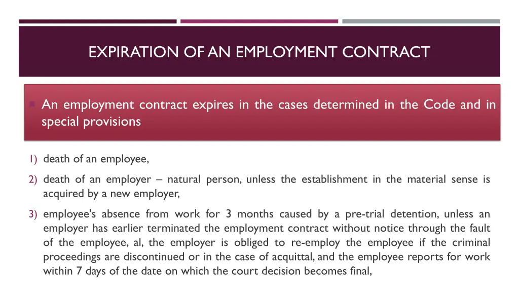 expiration of an employment contract