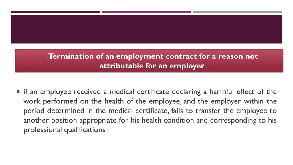 termination of an employment contract