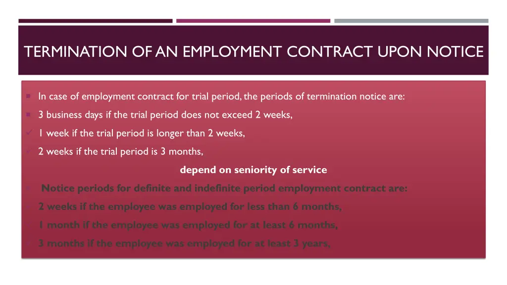 termination of an employment contract upon notice 2