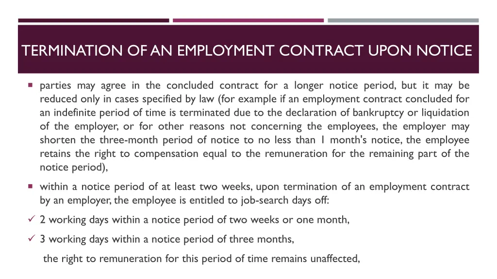 termination of an employment contract upon notice 3