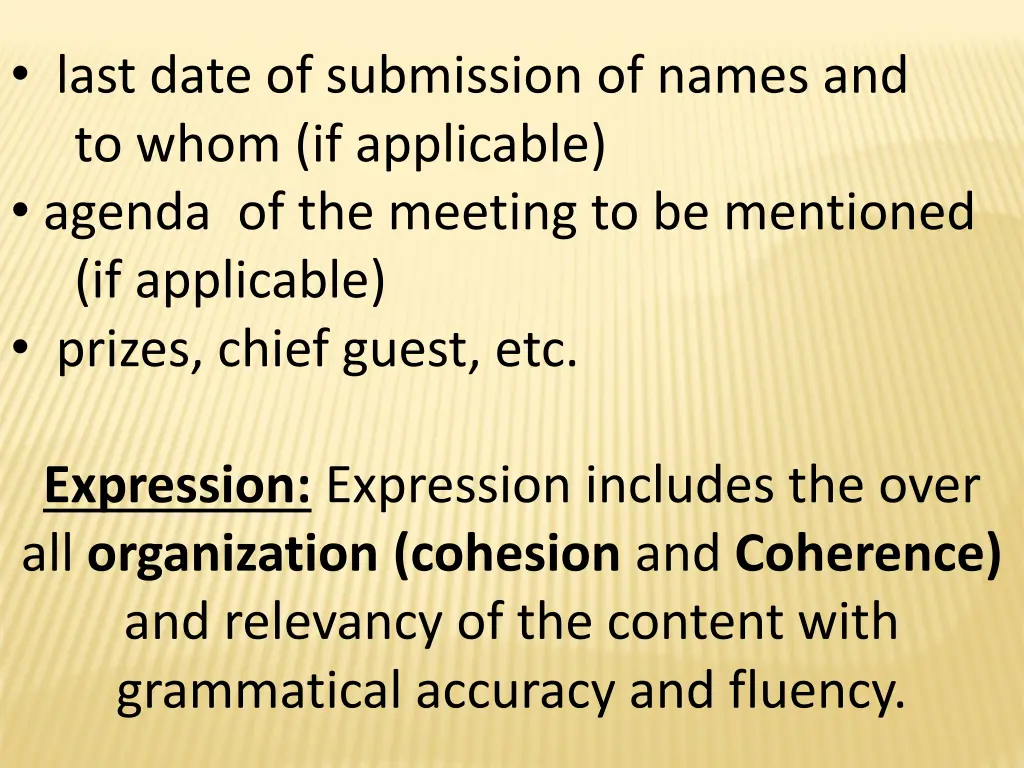 last date of submission of names and to whom