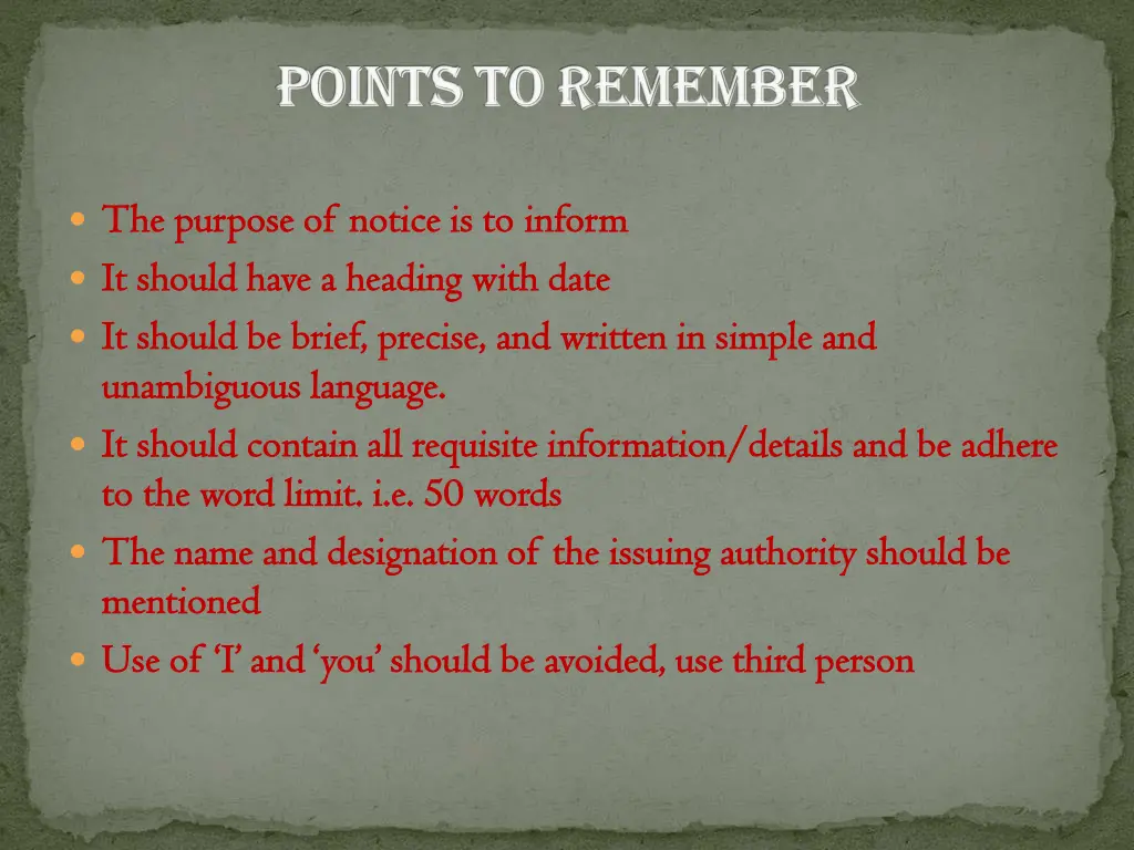 points to remember points to remember