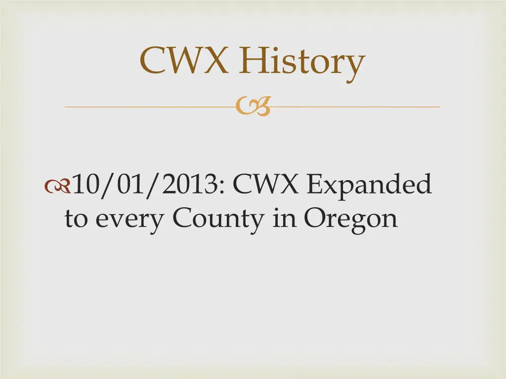 cwx history 2