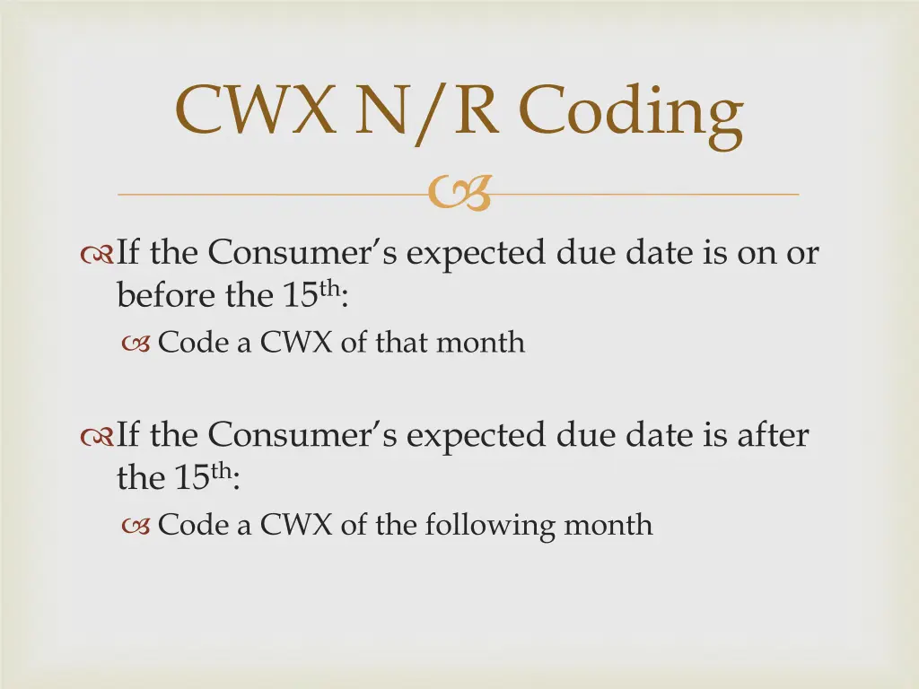 cwx n r coding