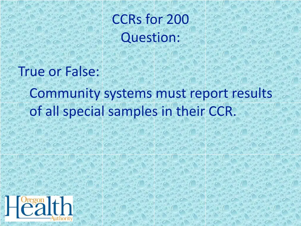 ccrs for 200 question