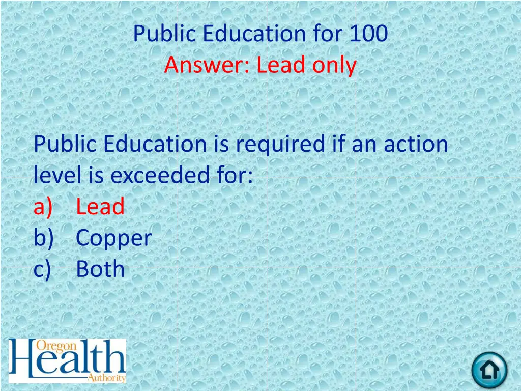 public education for 100 answer lead only