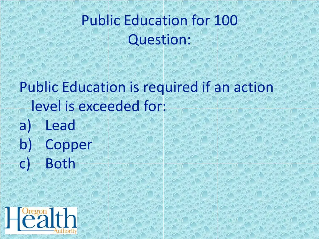 public education for 100 question