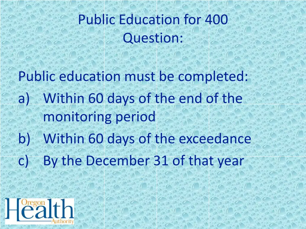 public education for 400 question