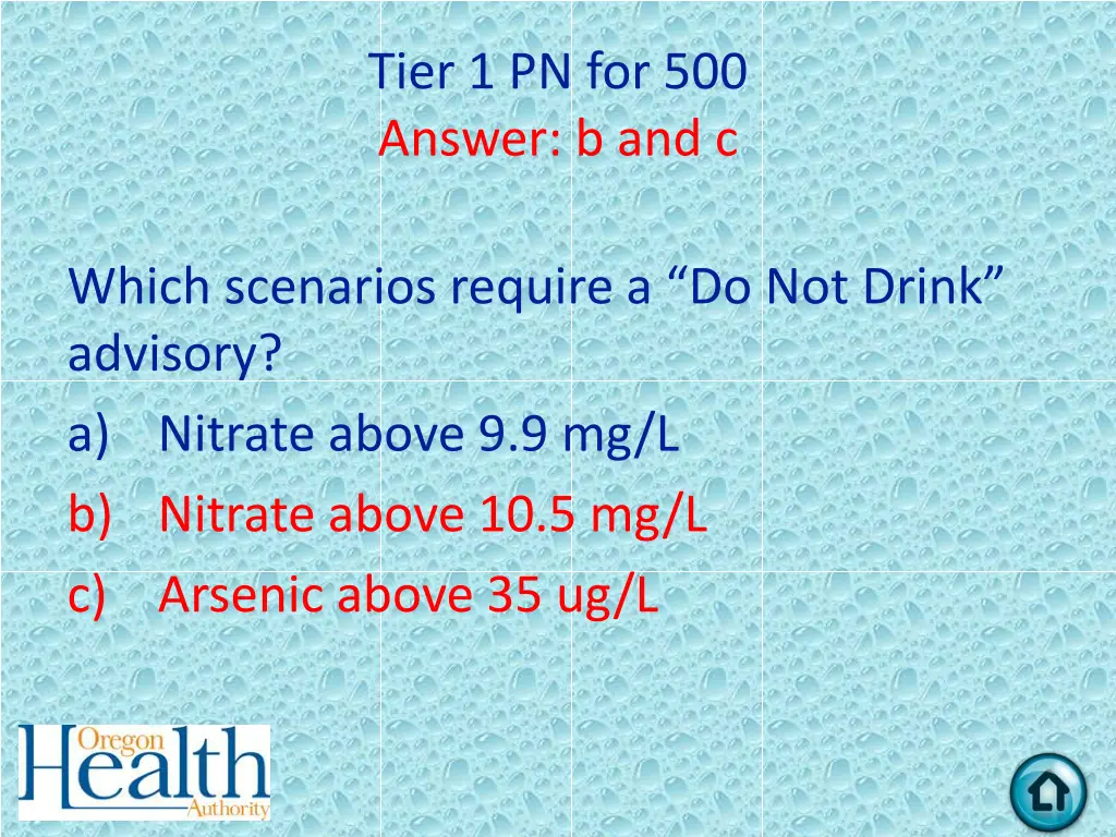 tier 1 pn for 500 answer b and c