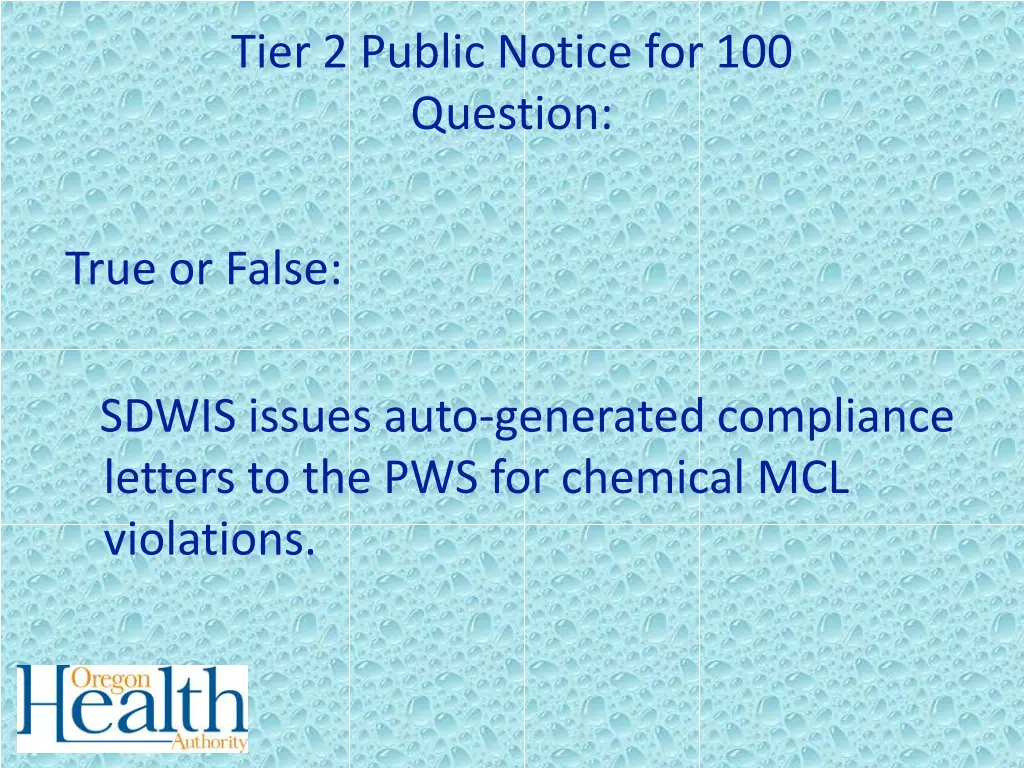 tier 2 public notice for 100 question