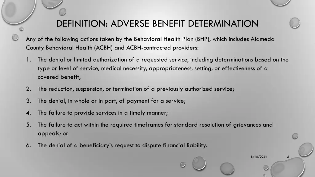 definition adverse benefit determination