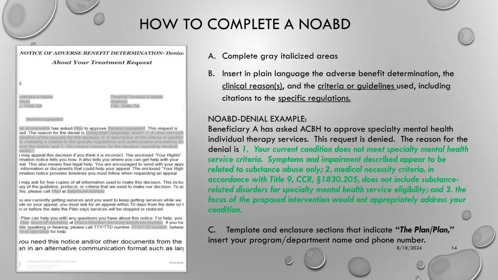 how to complete a noabd