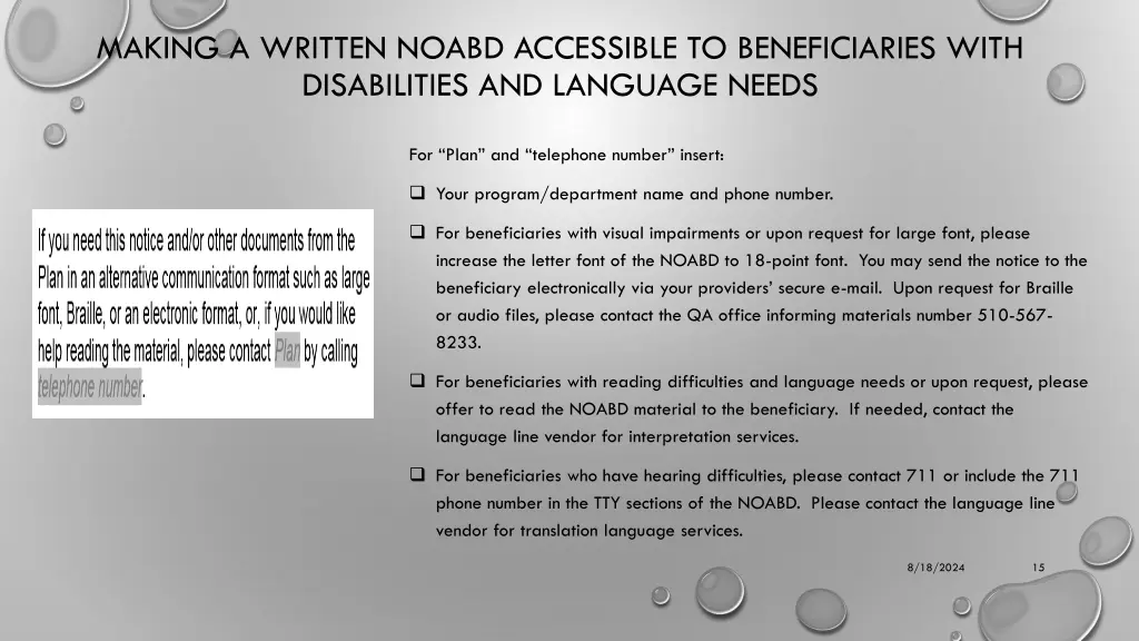 making a written noabd accessible