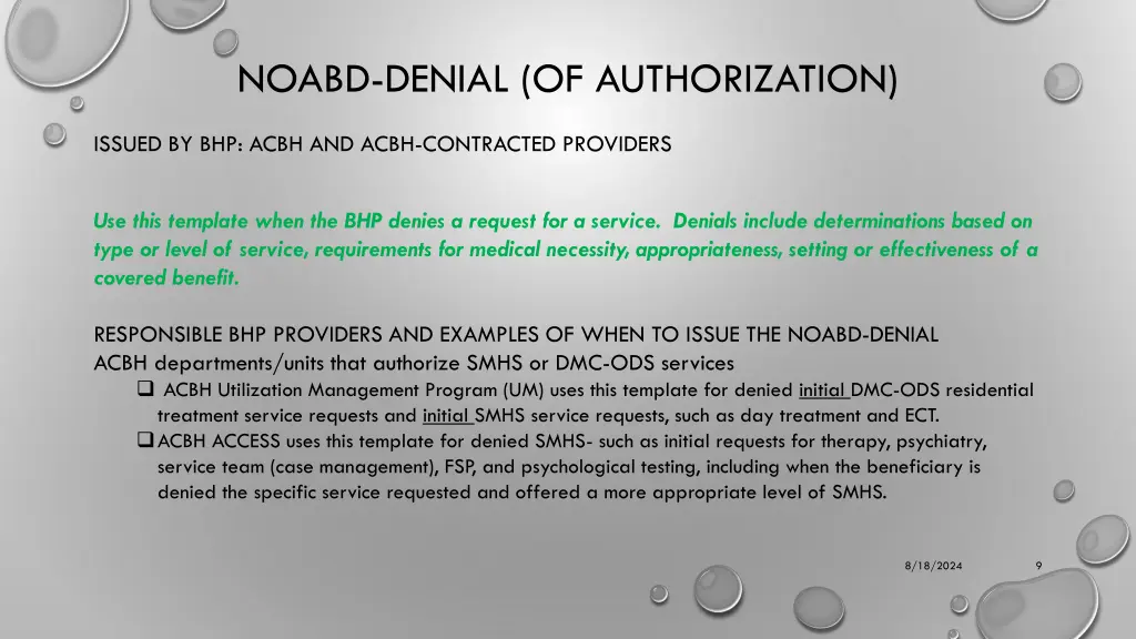 noabd denial of authorization