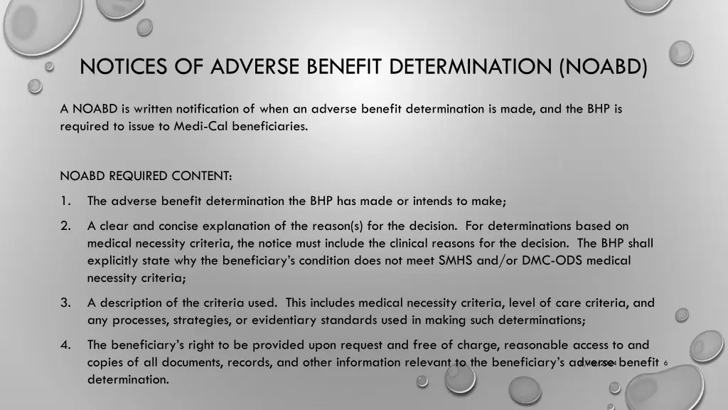 notices of adverse benefit determination noabd